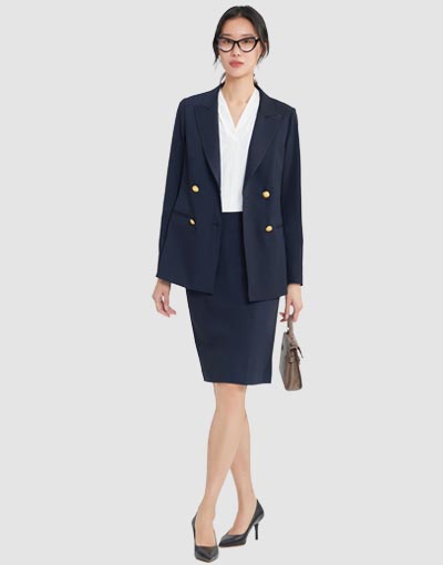 Mid-length White-collar Commuter Skirt-377